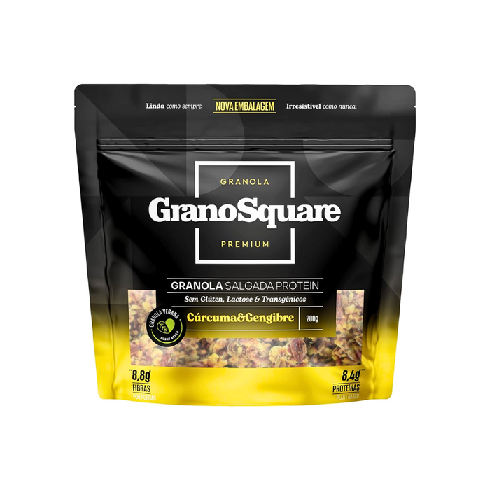 GRANOLA SALGADA CÚRCUMA E GENGIBRE GRANO SQUARE 200G