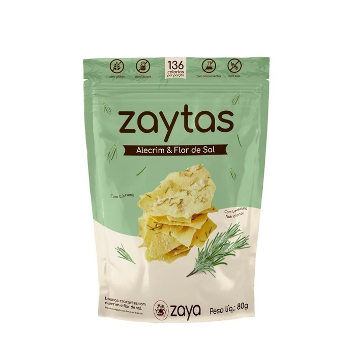 LASCAS CROCANTE ALECRIM & FLOR DE SAL ZAYTAS ZAYA 80G