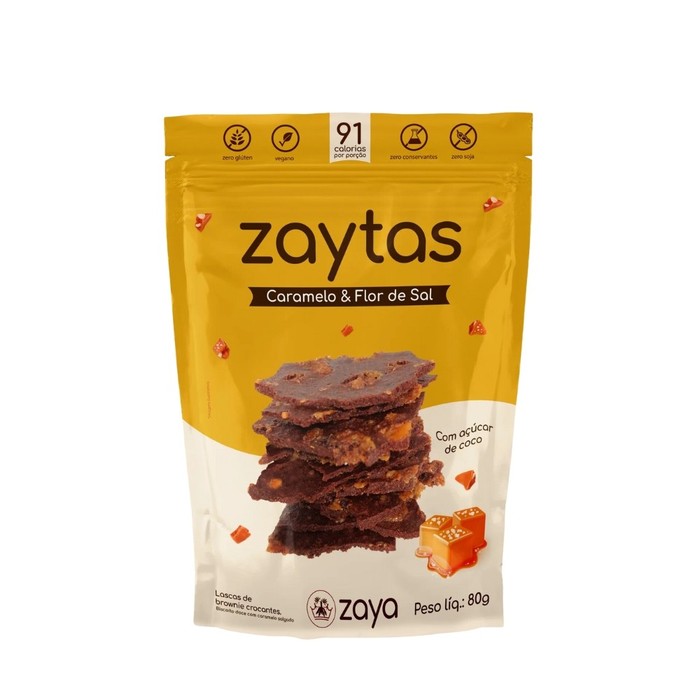 LASCAS DE BROWNIE ZAYTAS CARAMELO & FLOR DE SAL ZAYA 80G