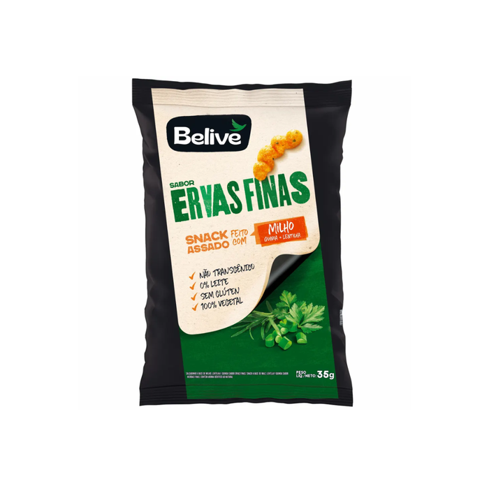  SNACK DE MILHO SABOR ERVAS FINAS BELIVE  35G