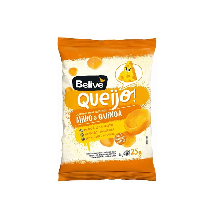 SNACKS QUEIJO MILHO E QUINOA BELIVE 25G