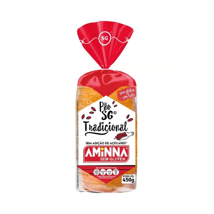 PÃO FATIADO TRADICIONAL SEM GLÚTEN AMINNA 380G