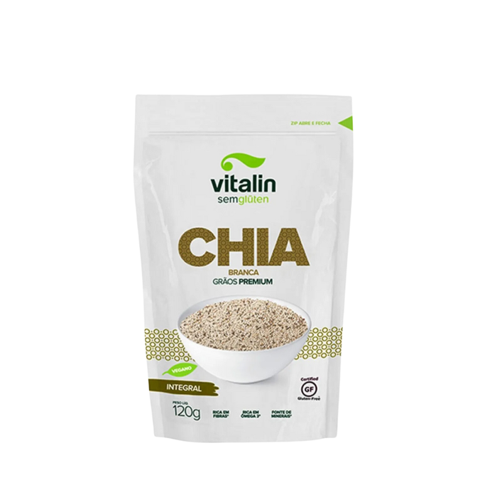 CHIA BRANCA GRÃOS INTEGRAL VITALIN 120G