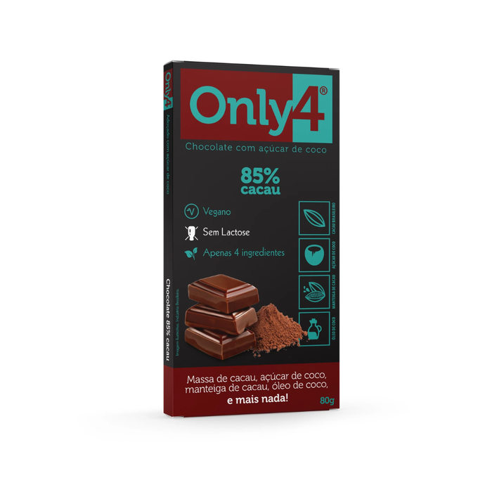 CHOCOLATE VEGANO 85% CACAU ONLY4 20G