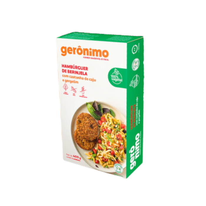 HAMBÚRGUER DE BERINJELA COM CASTANHA GERÔNIMO 400G