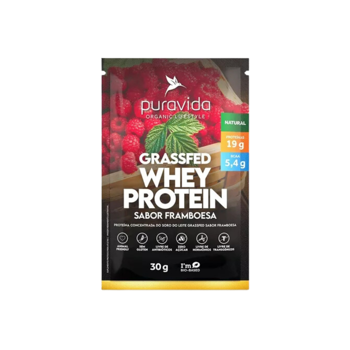 SACHE FRAMBOESA GRASSFED WHEY PURAVIDA 30G