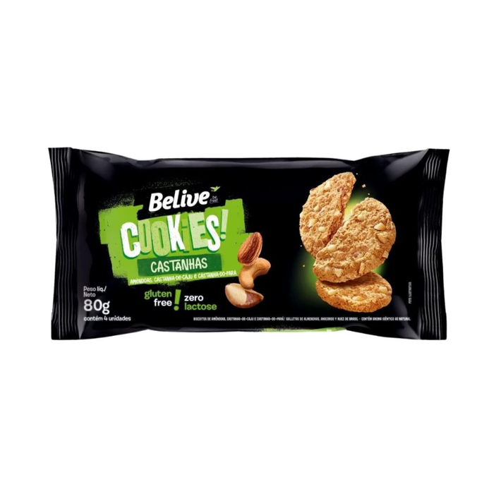 COOKIES CASTANHAS BELIVE 80G 