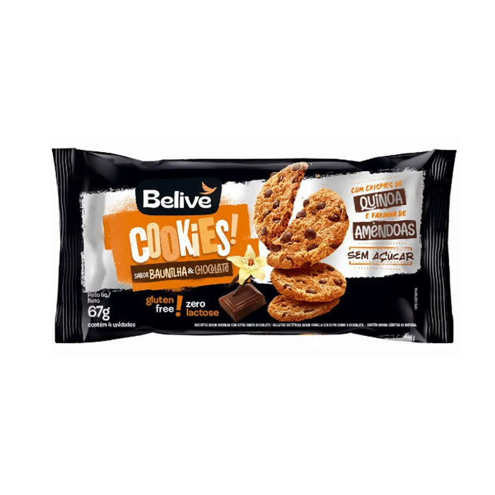 COOKIES ZERO AÇUCAR BAUNILHA.CRISPIES/QUINOA BELIVE 67G