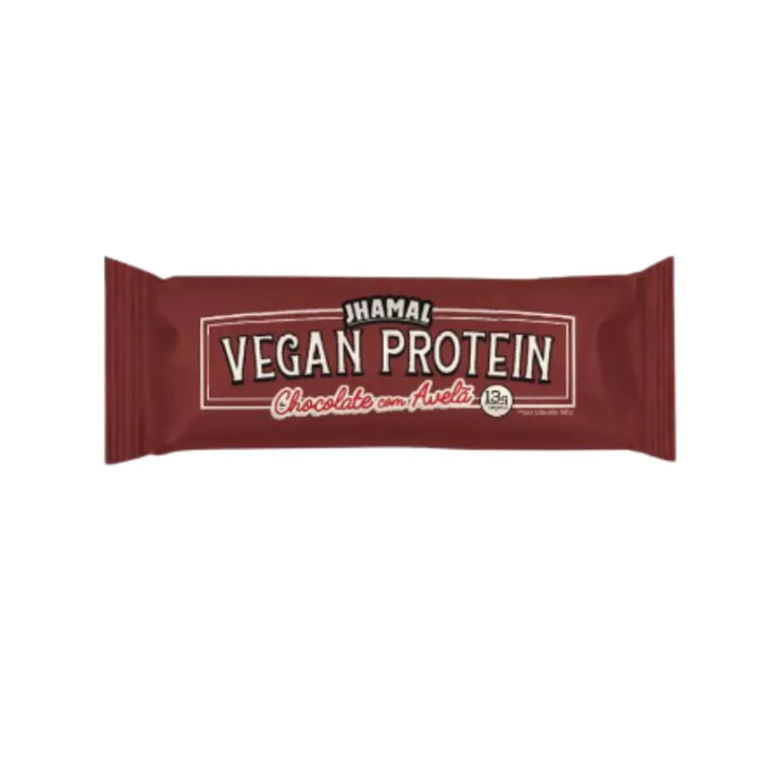 BARRA DE PROTEÍNA VEGANA CHOCOLATE COM AVELÃ JHAMAL 50G