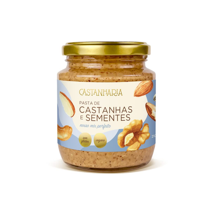 PASTA DE CASTANHAS E SEMENTES CASTANHARIA 210G