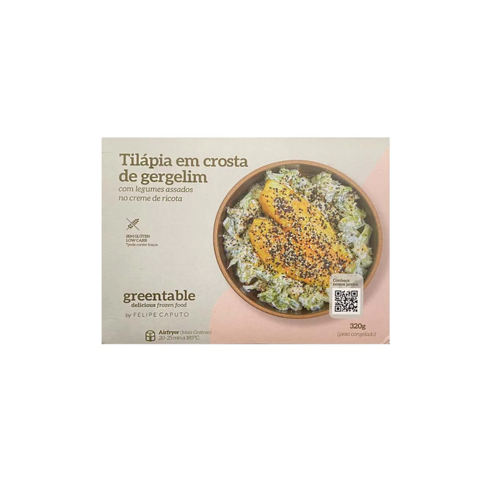 TILAPIA EM CROSTA DE GERGELIM COM LEGUMES NO CREME DE RICOTA GREEN TABLE 320G