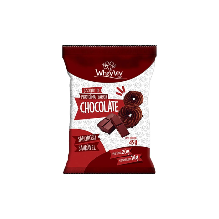 BISCOITO DE PROTEINA SABOR CHOCOLATE WHEYVIV 45G