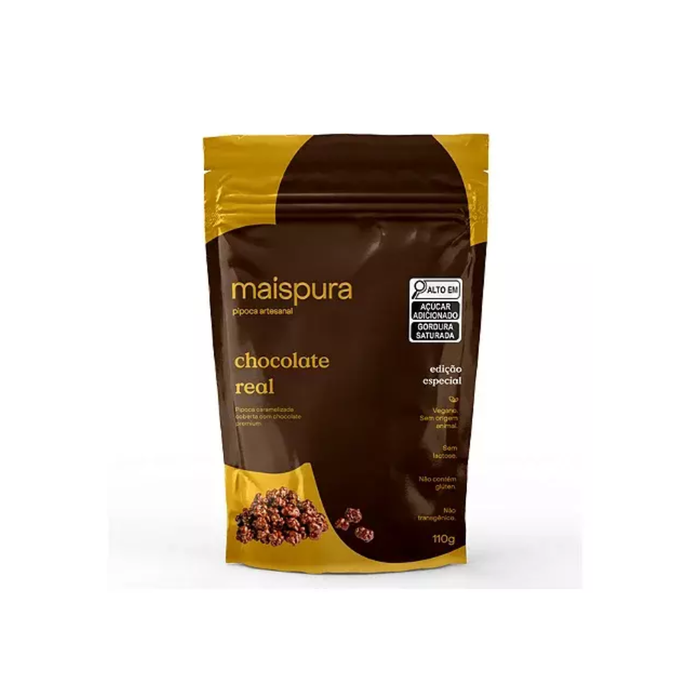 PIPOCA ARTESANAL CHOCOLATE REAL MAIS PURA 110G