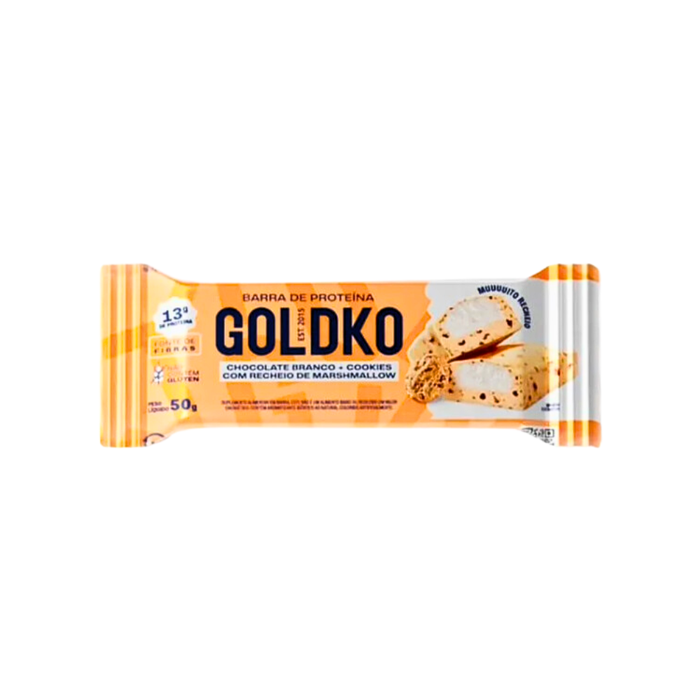 BARRA DE PROTEINA CHOCOLATE BRANCO E COOKIES GOLDKO 50G