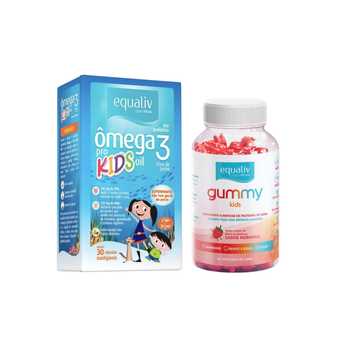 SUPER GUMMY KIDS SABOR MORANGO EQUALIV 60 CAPSULAS