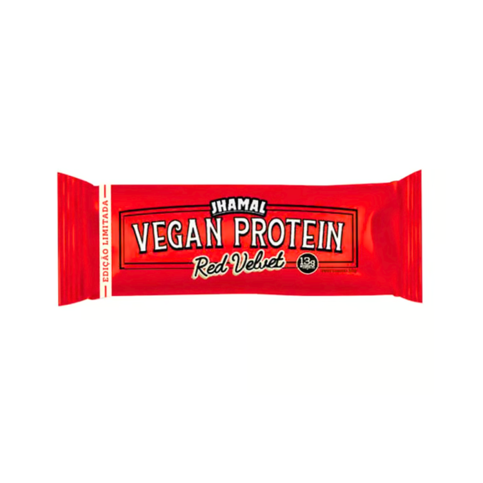 BARRA DE PROTEÍNA VEGANA SABOR RED VELVET JHAMAL 50G