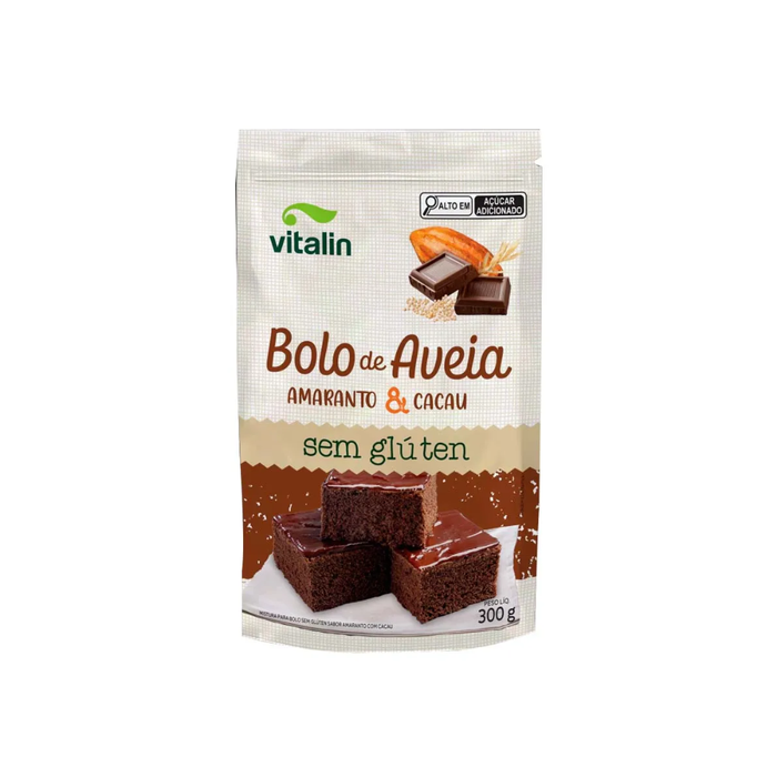 BOLO DE AVEIA AMARANTO E CACAU SEM GLÚTEN VITALIN 300G