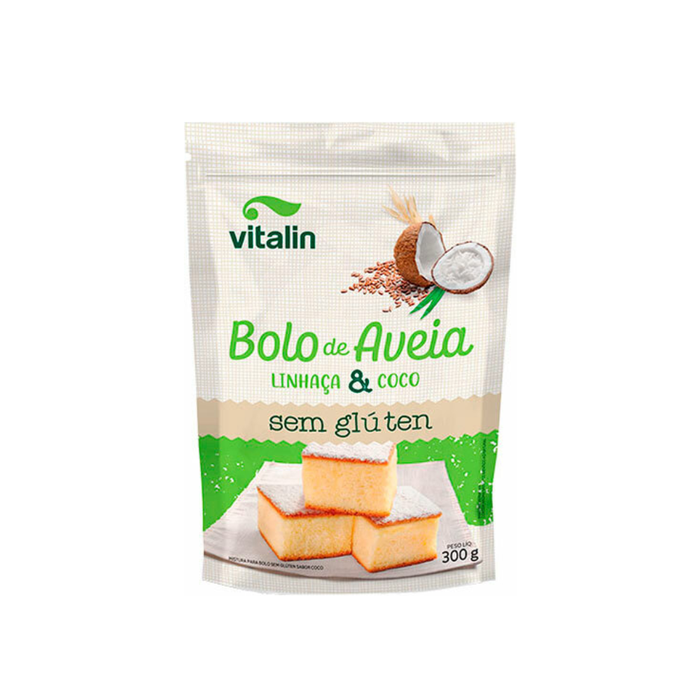 BOLO DE AVEIA LINHACA E COCO SEM GLÚTEN VITALIN 300G