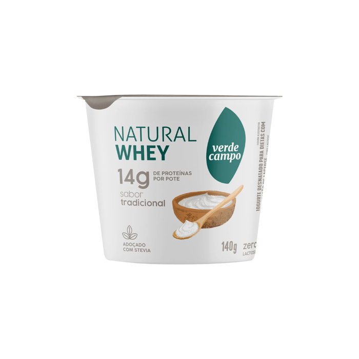 IOGURTE NATURAL WHEY 14G DE PROTEINA TRADICIONAL VERDE CAMPO 140G