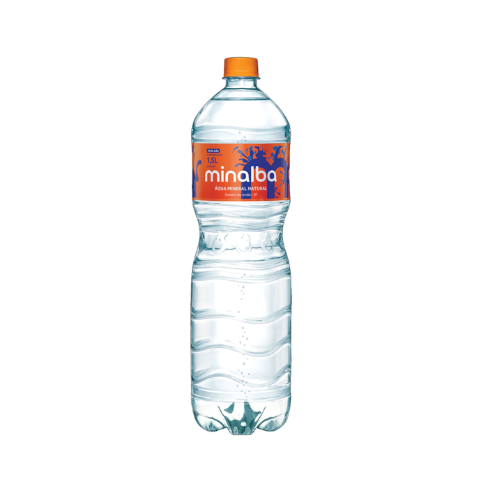 ÁGUA MINERAL COM GAS MINALBA 1,5L