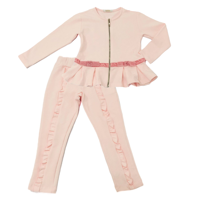Conjunto Infantil Menina Jaqueta Laços E Calça