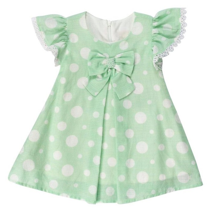 Vestido Bebê Menina Verde Poá