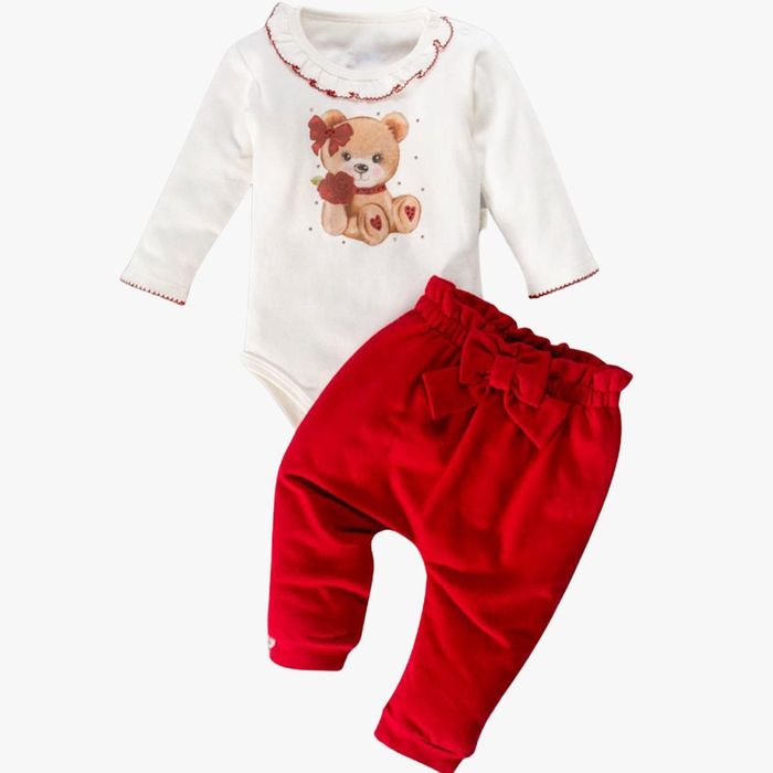 Conjunto Bebê Menina Body Manga Longa E Calça