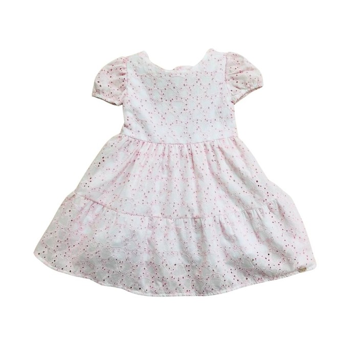 Vestido Infantil Em Laise Corações