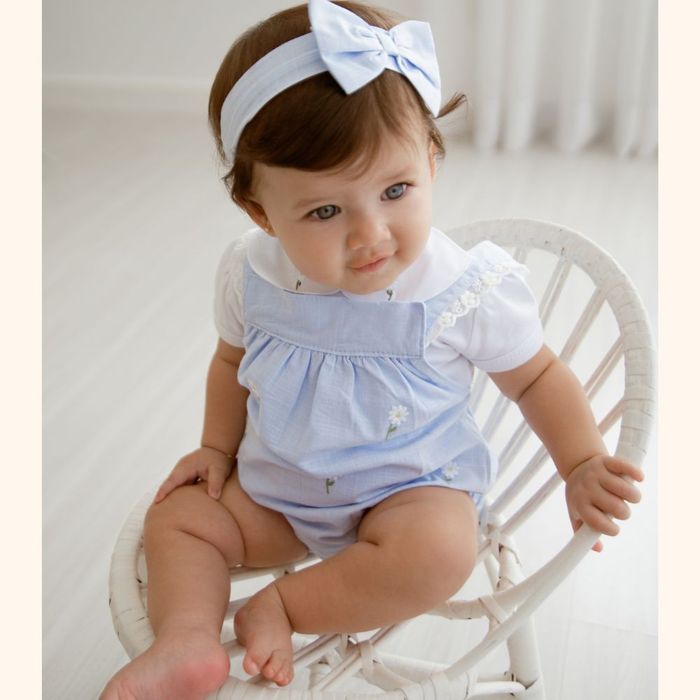 CONJUNTO  CURTO ROMPER BORDADO BEBÊ MENINA