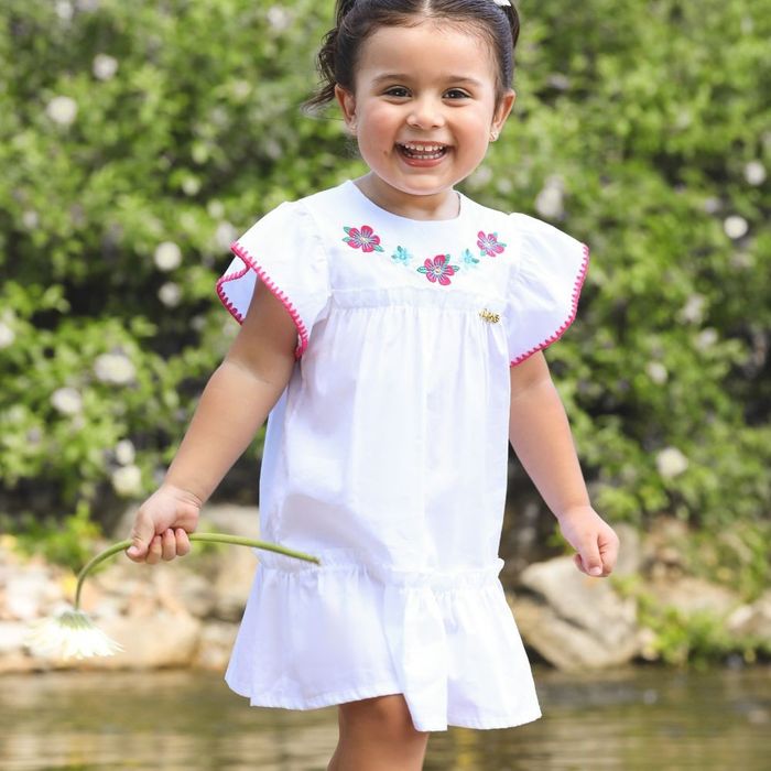 VESTIDO INFANTIL BRANCO BORDADO 