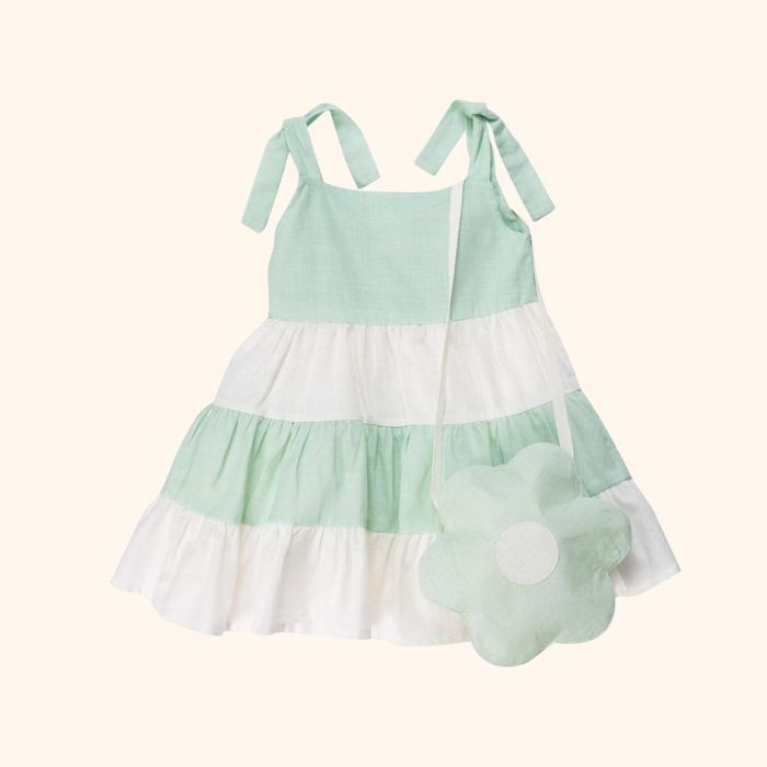 VESTIDO INFANTIL TRÊS MARIAS COM BOLSA 
