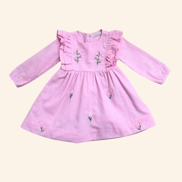 VESTIDO BEBÊ MANGA LONGA  ENCANTO ROSA 