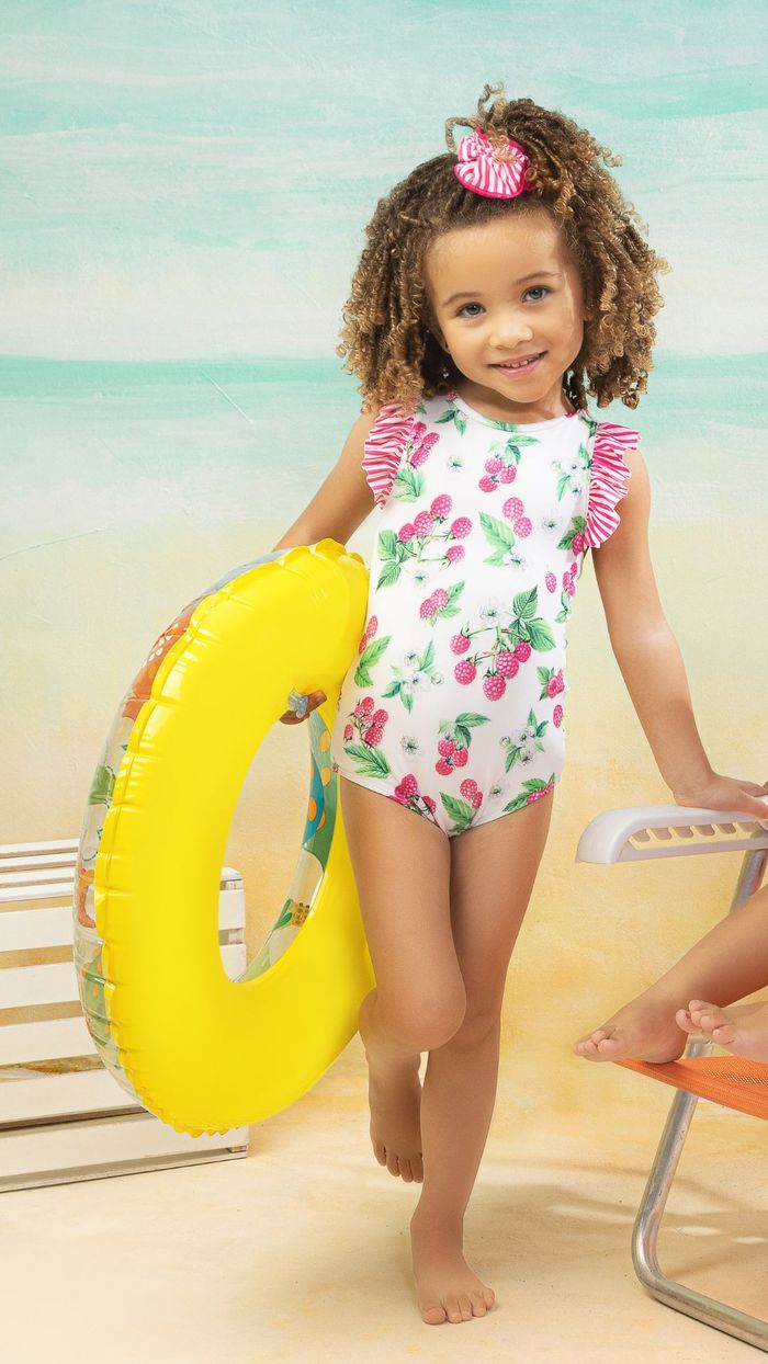 MAIÔ INFANTIL MENINA PROTEÇÃO SOLAR
