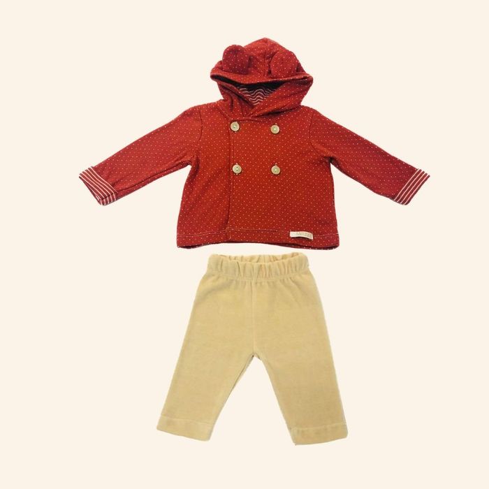 CONJUNTO BEBÊ MENINA BLUSA COM CAPUZ DE ORELHINHAS  3D E CALÇA