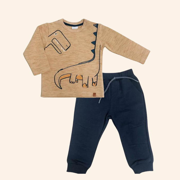 CONJUNTO INFANTIL MENINO CAMISETA MANGA LONGA E CALÇA EM MOLETOM
