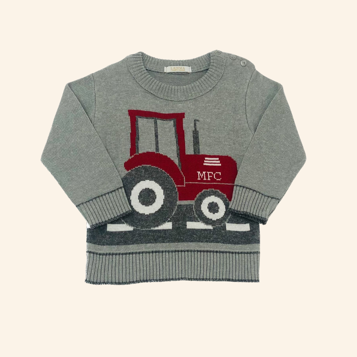 BLUSA SUÉTER DE FRIO INFANTIL TRICÔ ESTAMPA TRATOR INVERNO