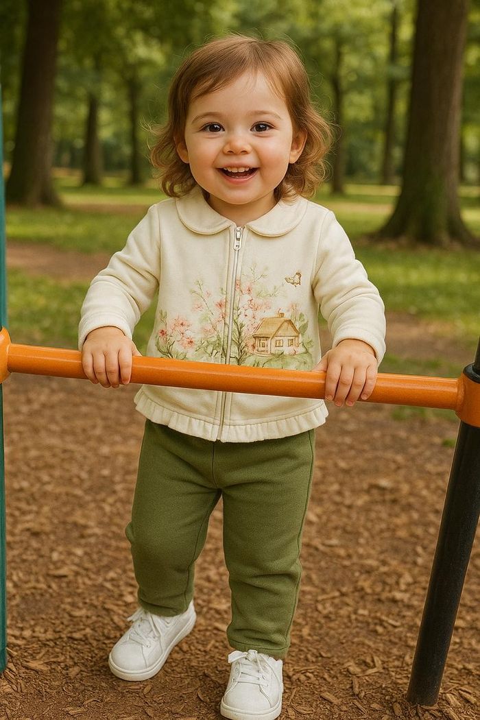 Conjunto Infantil Menina com Jaqueta Jardim Mágico e Calça