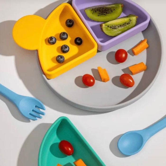 PRATO REFEICAO SILICONE INFANTIL COM DIVISORIAS REMOVIVEIS 