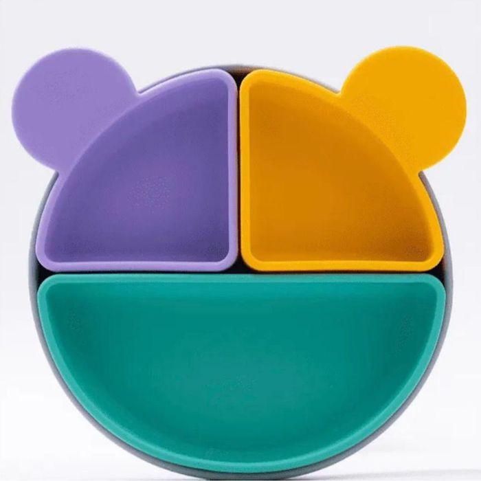 PRATO REFEICAO SILICONE INFANTIL COM DIVISORIAS REMOVIVEIS 