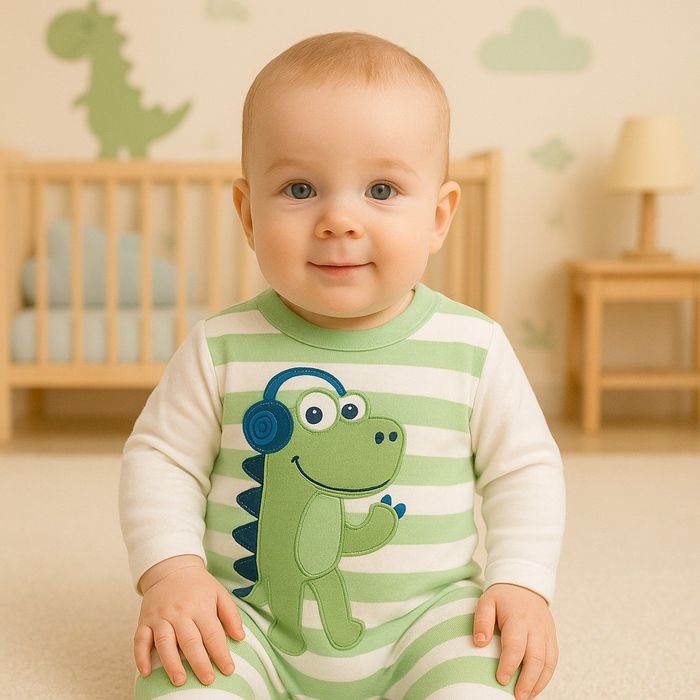 MACACÃO BEBÊ MENINO DINO