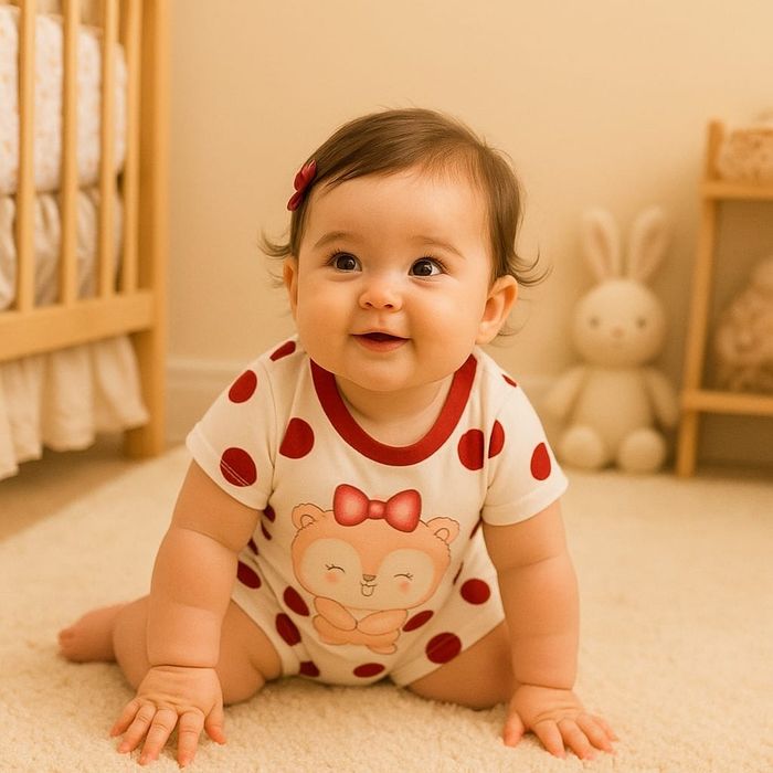 MACACÃO CURTO BEBÊ MENINA URSINHA