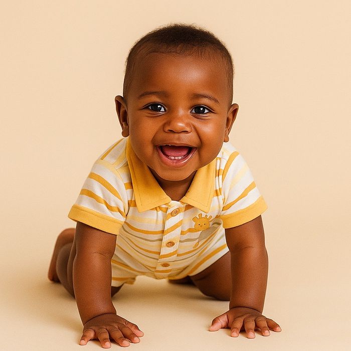 MACACÃO CURTO  BEBÊ MENINO GIRAFA