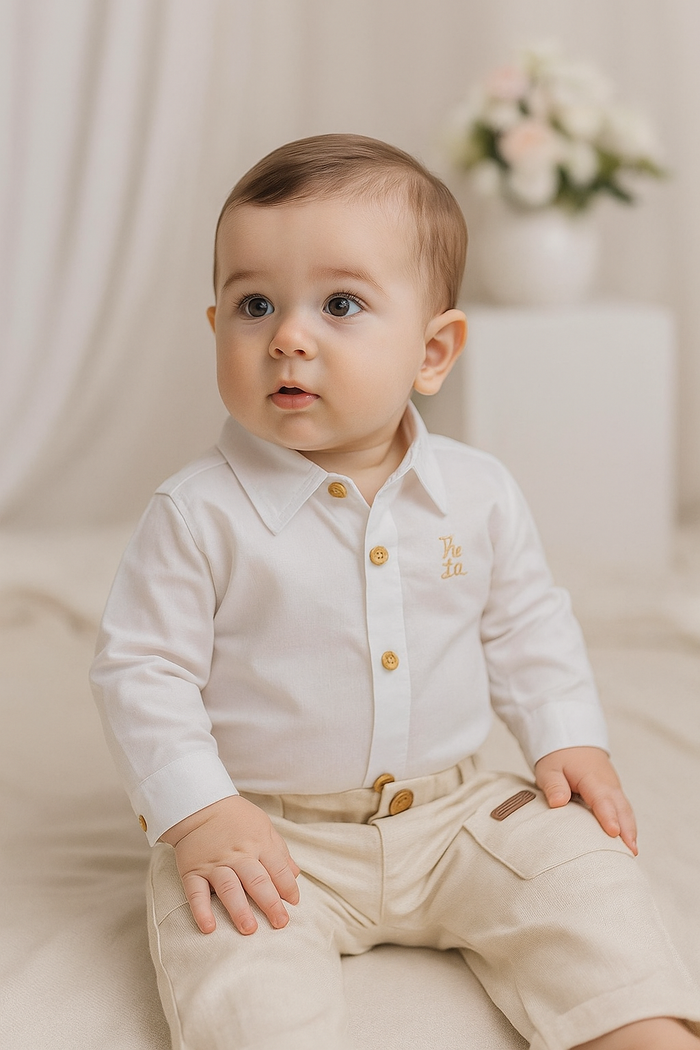 CONJUNTO BEBÊ MENINO BODY CAMISA E CALÇA