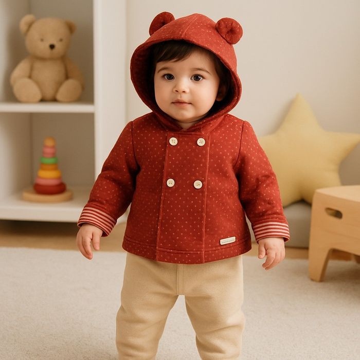 CONJUNTO INFANTIL MENINA BLUSA CAPUZ ORELHINHAS 3D E CALÇA 