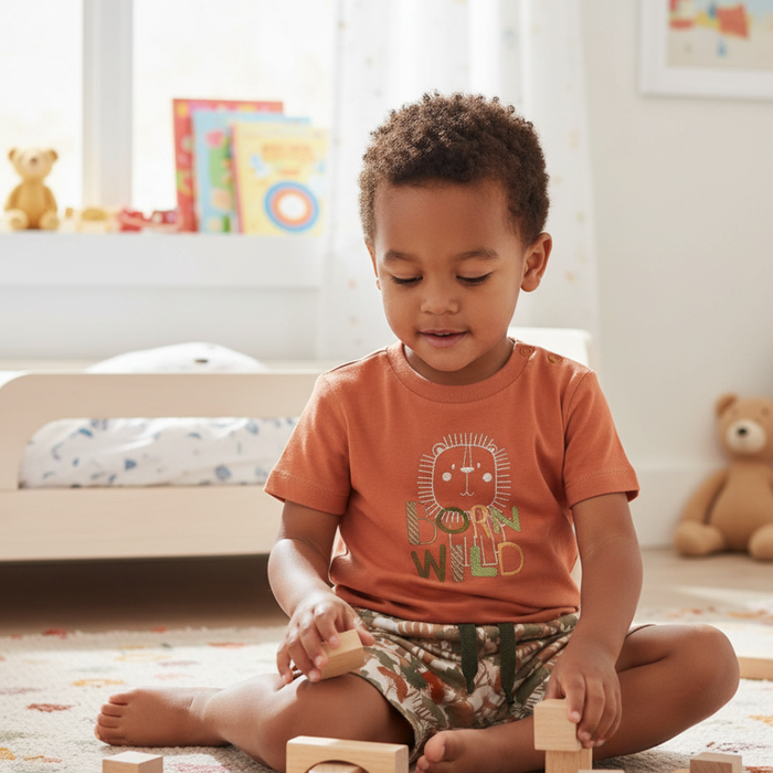 CONJUNTO CURTO INFANTIL MENINO LEÃOZINHO
