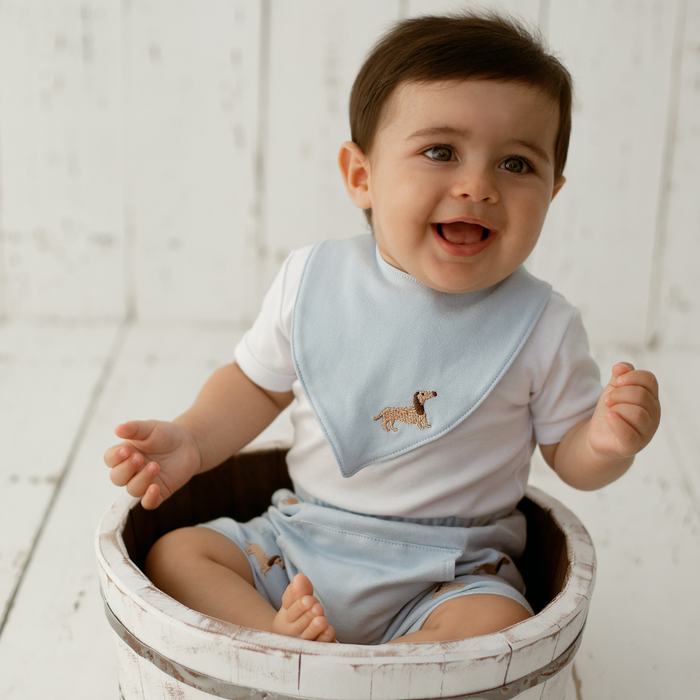 CONJUNTO BEBÊ MENINO 3 PEÇAS CACHORRINHO