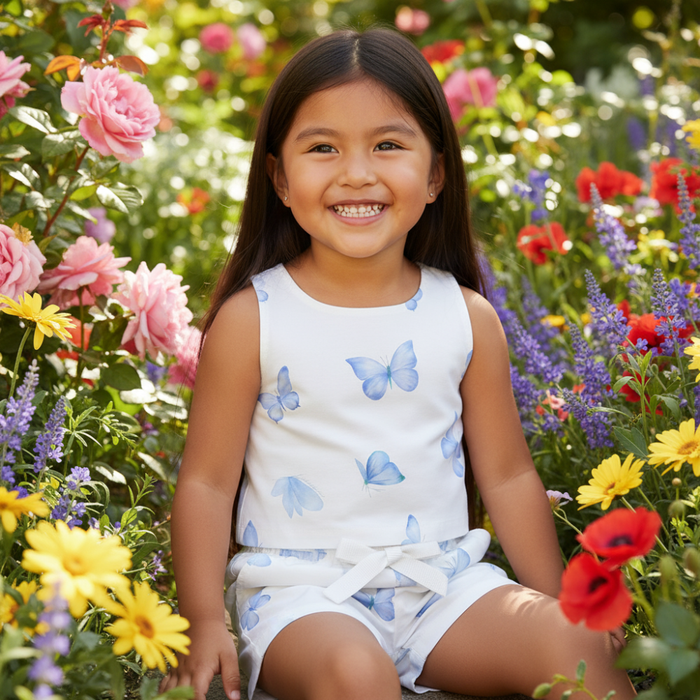 CONJUNTO CURTO INFANTIL  MENINA BORBOLETAS 