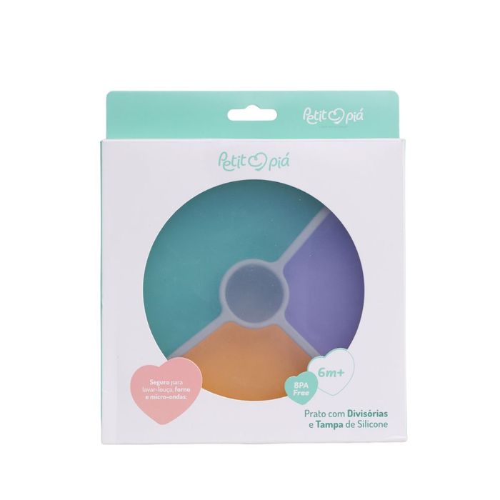 PRATO INFANTIL 100% SILICONE COM TAMPA