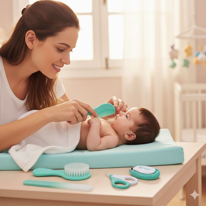 KIT DE CUIDADOS E HIGIENE PARA O BEBE COM 5 PEÇAS 