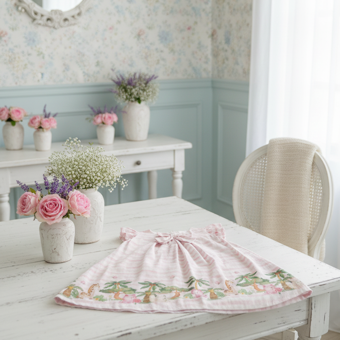 VESTIDO INFANTIL ESTAMPA BICHINHOS NA FLORESTA